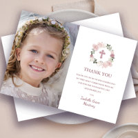 Première Sainte Communion Photo Fleur rose rose