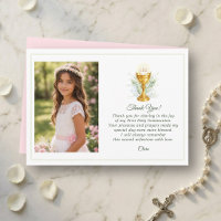 Première Sainte Communion Rose Photo Personnalisée