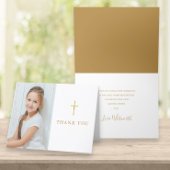 Carte De Remerciements Première Sainte Communion Signature or