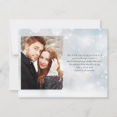 Carte De Remerciements Premières flocons de neige élégant script photo (Dos)