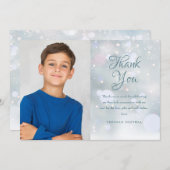 Carte De Remerciements Premiers Snowflakes Première communion sainte (Devant / Derrière)