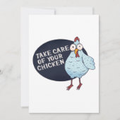 Carte De Remerciements Prenez Soin De Votre Poulet (Devant)
