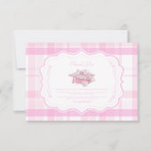 Carte De Remerciements Preppy Coquette Pink Bow Graduation (Devant)
