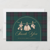 Carte De Remerciements Preppy Plaid Teddy Bear Baby Shower Thank You Card (Devant)