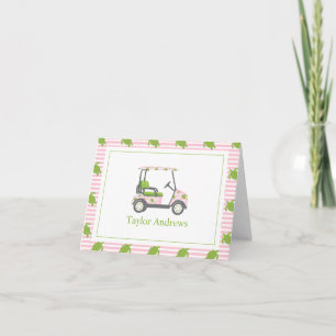 Carte De Remerciements Preppy Turtles Palm Beach Golf Cart