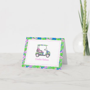 Carte De Remerciements Preppy Turtles Palm Beach Golf Panier Personnalisé