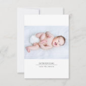 Carte De Remerciements Présentation des statistiques de naissance photo N (Devant)