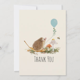 Carte De Remerciements Prêt pour la pop champignons Hérisson Baby shower