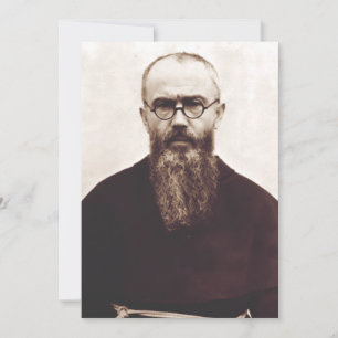 Carte De Remerciements Prêtre catholique polonais Saint Maximilian Kolbe