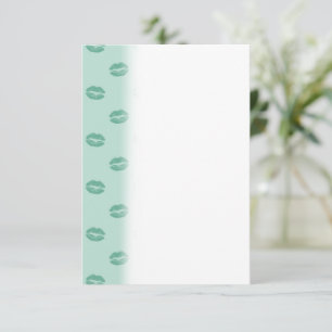 Carte De Remerciements Pretty Girly Kisses Feminine Glam Sensual Lips