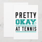 Carte De Remerciements Pretty Ok At Tennis (Devant / Derrière)
