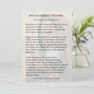 Carte De Remerciements Prière catholique de fiançailles St. Padre Pio