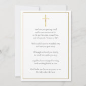 Carte De Remerciements Prière commémorative des funérailles (Dos)