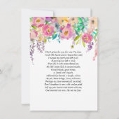 Carte De Remerciements Prière commémorative en hommage à l'Merci rose flo (Dos)