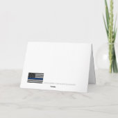 Carte De Remerciements Prière de police Application de la loi Ligne Bleue (Dos)