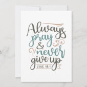 Carte De Remerciements Prière permanente - Luc 18:1 Conception chrétienne (Devant)