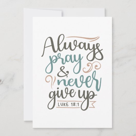 Carte De Remerciements Prière permanente - Luc 18:1 Conception chrétienne (Devant)