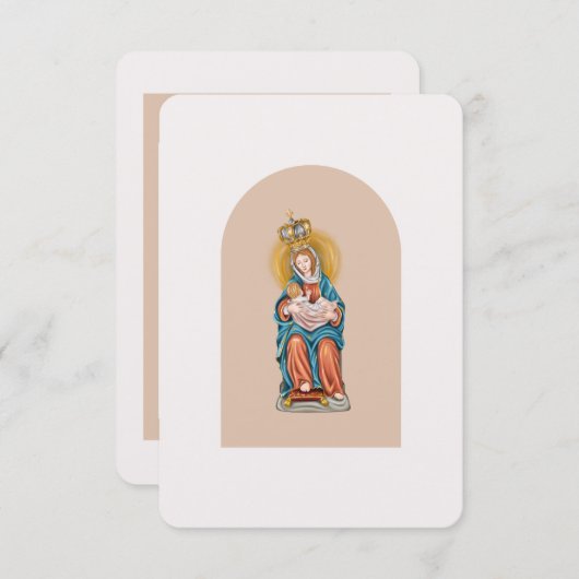 Carte De Remerciements Prière pour la Mère - Notre-Dame du Leche (Devant / Derrière)