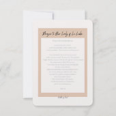 Carte De Remerciements Prière pour la Mère - Notre-Dame du Leche (Dos)