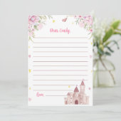 Carte De Remerciements Princess Floral Time Capsule Note Message Card (Debout devant)