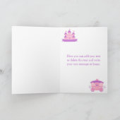 Carte De Remerciements Princesse Anniversaire rose et violet (Intérieur)