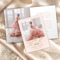 Princesse Crown Quinceañera Chic Blush Rose & Or