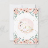 Carte De Remerciements Princesse Cygne Chic Fête de Bébé Fleur Rose Blush (Dos)