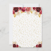 Carte De Remerciements Princesse Florale Rouge Quinceañera (Dos)