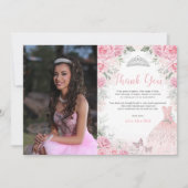 Carte de remerciements princesse Quinceañera en ar (Devant)