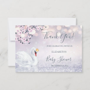 Carte De Remerciements Princesse Swan   Baby shower fille