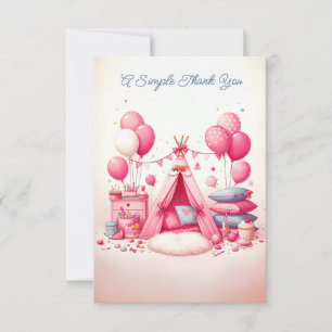 Carte De Remerciements Princesse Teepee & Coussin Stwood Anniversaire