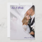 Carte De Remerciements Printed 3D Effect Lavender Calligraphy (Devant)