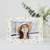 Carte De Remerciements Printemps Fleur sauvage Boho Photo University Grad (Debout devant)