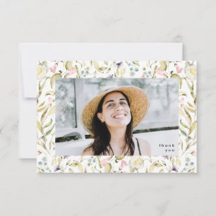 Carte De Remerciements Printemps Fleur sauvage Boho Photo University Grad