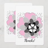 Carte De Remerciements Printemps rose (Devant / Derrière)