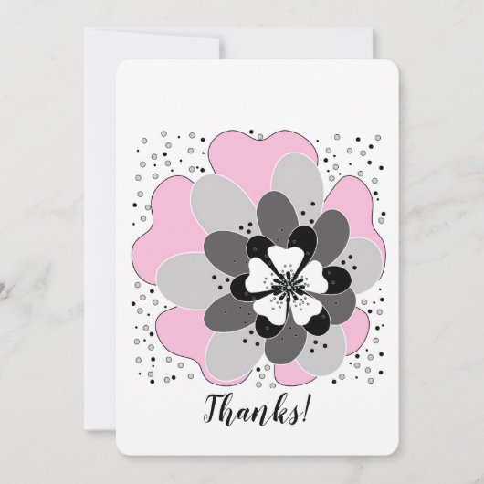 Carte De Remerciements Printemps rose (Devant)
