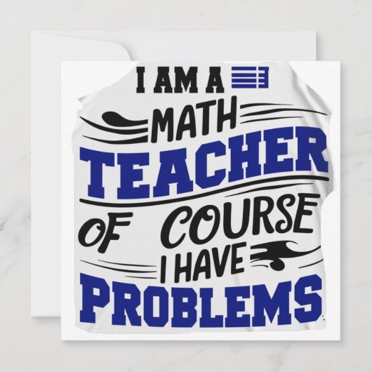 Carte De Remerciements Prof de maths Blague (Devant)