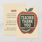 Carte De Remerciements Professeur de Grunge Industriel - Salle de classe  (Devant / Derrière)