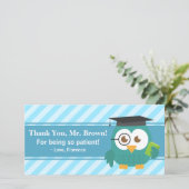 Carte De Remerciements Professeur de Merci, hibou de professeur, la (Debout devant)