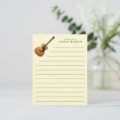 Carte De Remerciements Professeur de musique de guitare acoustique (Debout devant)