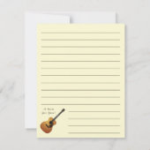 Carte De Remerciements Professeur de musique de guitare acoustique (Dos)