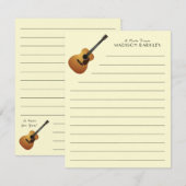 Carte De Remerciements Professeur de musique de guitare acoustique (Devant / Derrière)