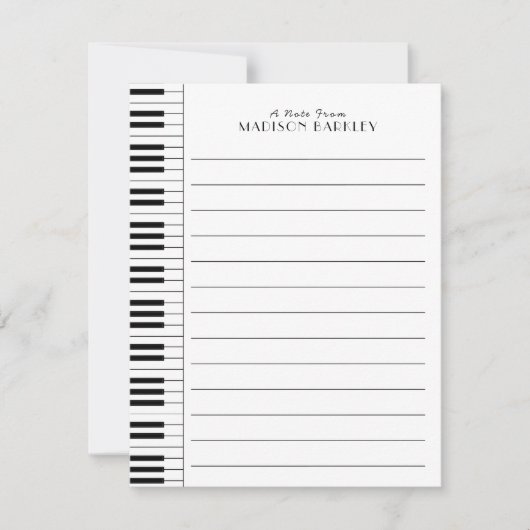 Carte De Remerciements Professeur de musique de piano (Devant)