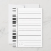 Carte De Remerciements Professeur de musique de piano (Dos)