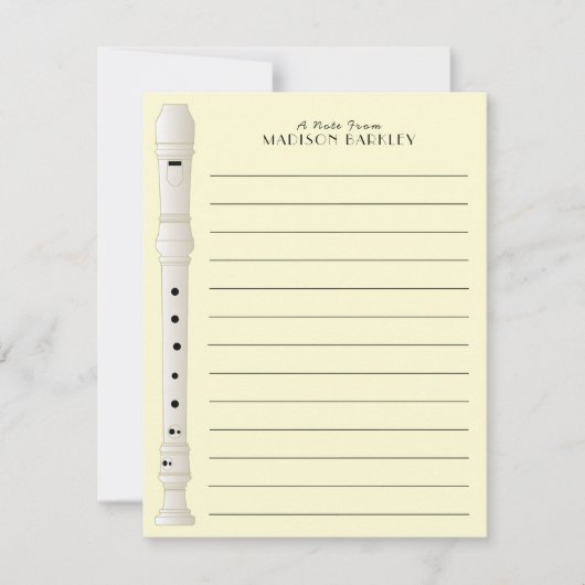 Carte De Remerciements Professeur de musique enregistreuse (Devant)