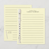 Carte De Remerciements Professeur de musique enregistreuse (Devant / Derrière)