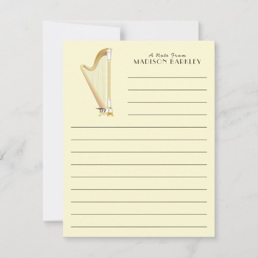 Carte De Remerciements Professeur de musique musicale de Harp (Devant)