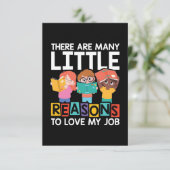 Carte De Remerciements Professeur De Nombreuses Raisons D'Aimer Mon Trava (Debout devant)