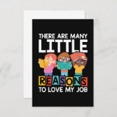 Carte De Remerciements Professeur De Nombreuses Raisons D'Aimer Mon Trava (Devant / Derrière)