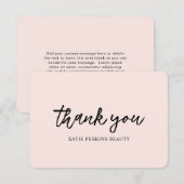 Carte De Remerciements Professionnel Blush Pink Élégant (Devant / Derrière)